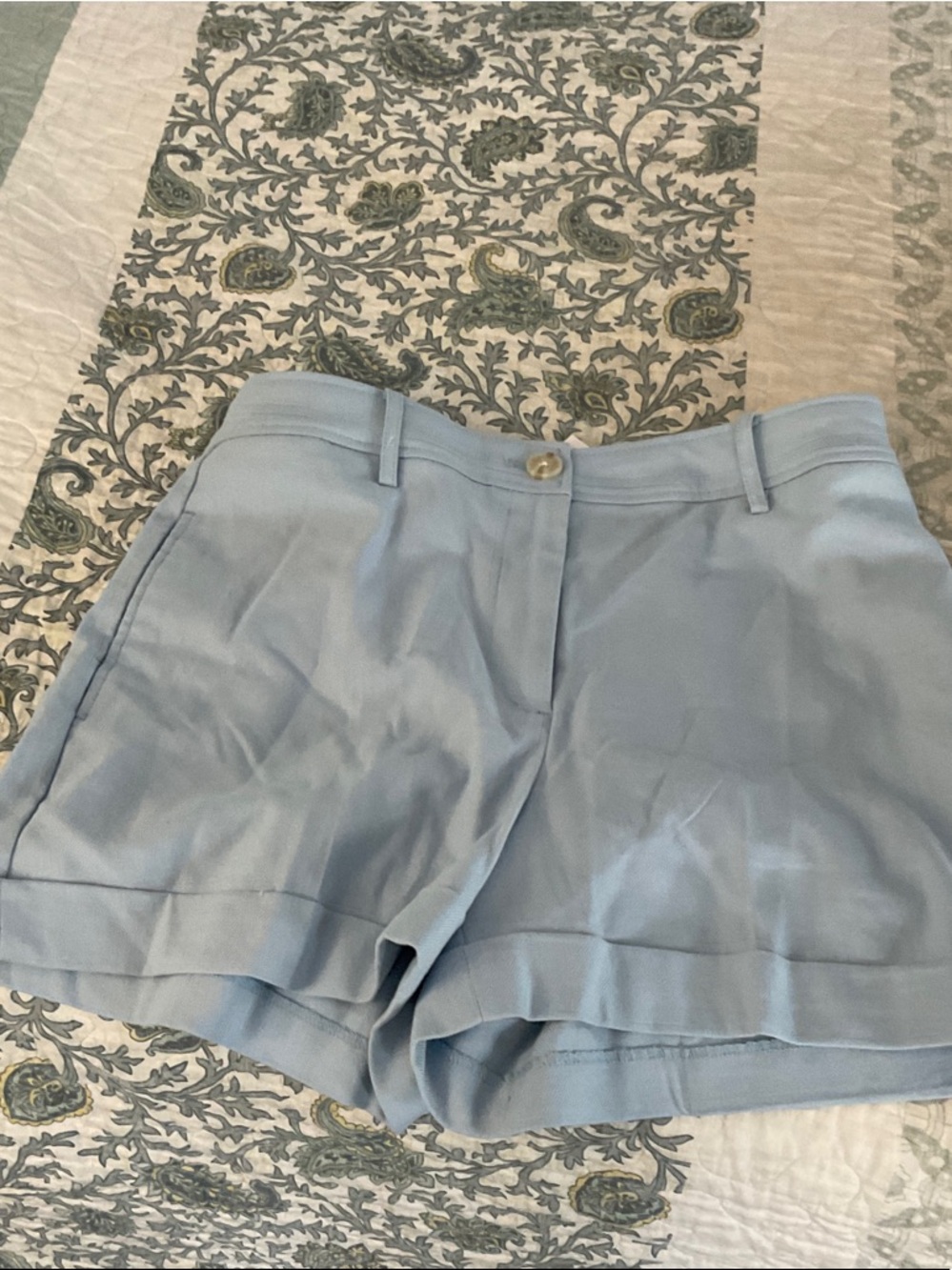 LOFT Light Blue High-Waist Cuffed Women's Shorts